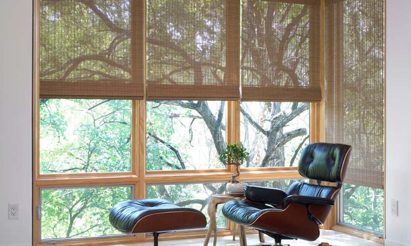 woven wooden roman shades by Hunter Douglas